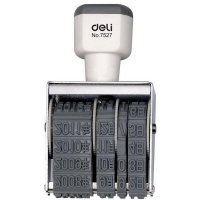 得力7527日期 印章 可调日期章小写字高5mm 财务用品