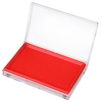 得力办公用品文具9864大号超大印泥 红色财务速快干加墨印台