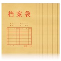 得力5953纸质档案袋资料袋投标文件袋加厚牛皮纸档案袋10个