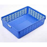 得力929 网状公文篮 A4 收纳筐 收纳盒 资料整理栏 文件篮 蓝色