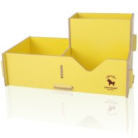 得力木质组合笔筒 笔筒创意时尚 多功能文具笔桶9123 办公用品