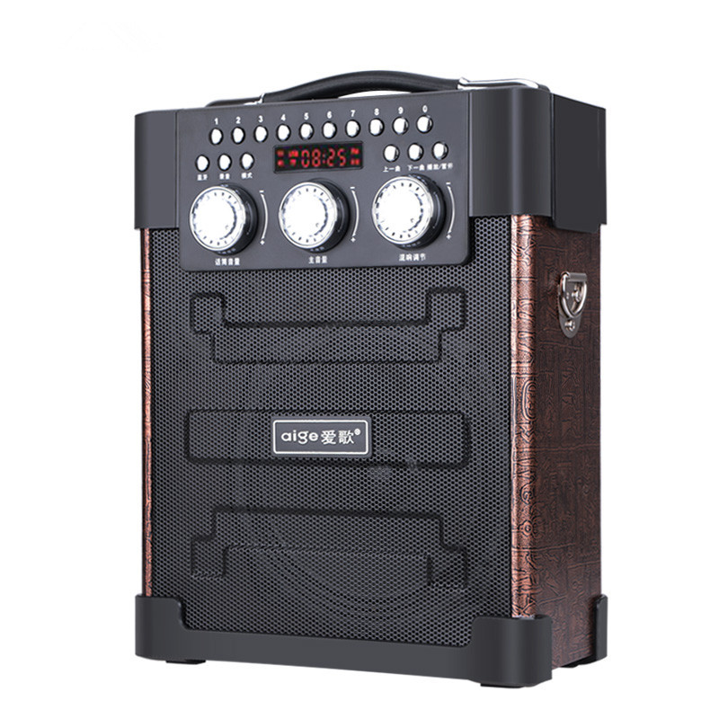爱歌aige扩音器大功率广场舞户外蓝牙音响插卡u盘音箱手提便携式播放