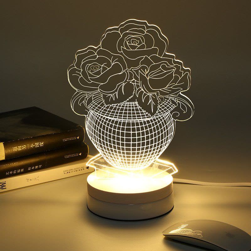 格轩创意3D台灯礼品小夜灯LED三维床头灯个性动漫漫威卡通小夜灯3D-52...图片