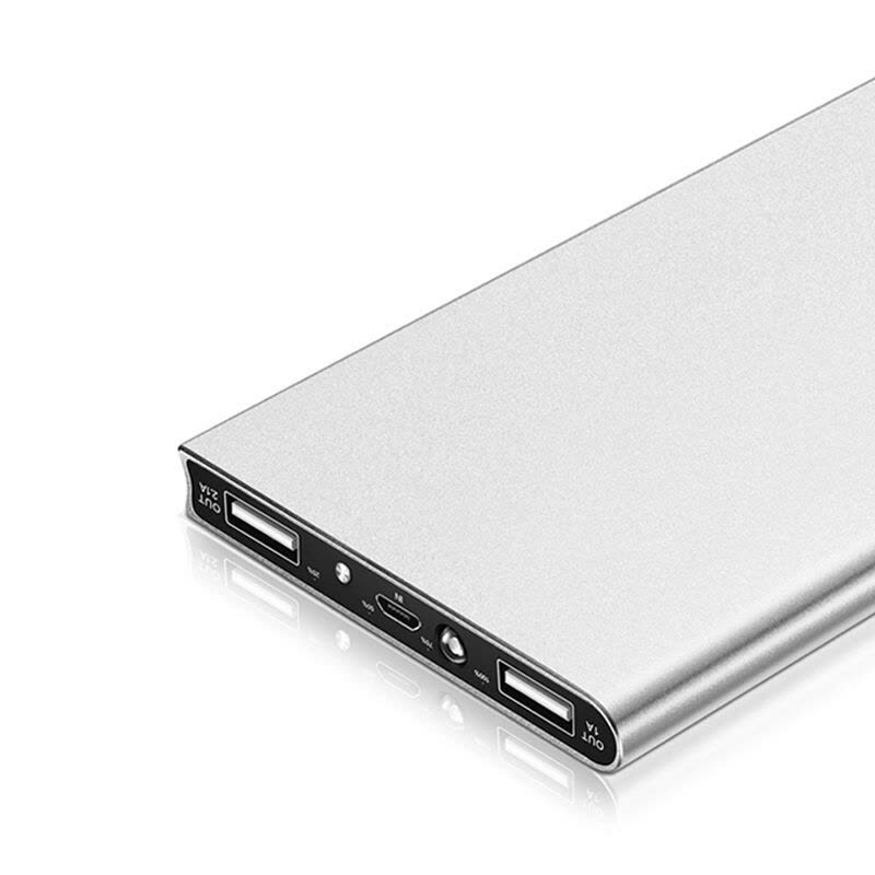 奥多金 小轻薄聚合物10000大毫安移动电源 2A快充双口USB充电宝 通用型 流光银图片