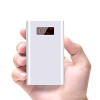 奥多金 便携迷你超小轻超薄聚合物10000毫安大容量充电宝 LCD屏双USB快充2A移动电源 通用型 流光银