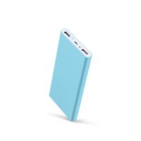 奥多金 便携迷你超小轻薄聚合物10000毫安大容量充电宝 LCD屏双USB快充2A移动电源 通用型 天空蓝