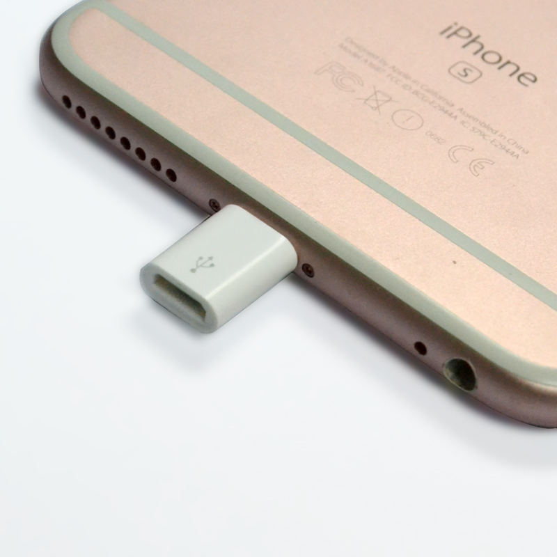 奥多金 苹果手机数据线转接头 充电转换头 适用于手机苹果转安卓 白色