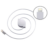 奥多金 伸缩手机数据线 2A快充电传输线 适用于苹果iPhone5S/SE/6S/7/Plus/iPad等 1米长 白色