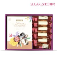 台湾进口 G602糖村紫绽花赏礼盒 法式牛轧糖250g+義式咖啡薄卷饼5入 美味伴手礼