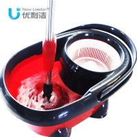 优利洁不锈钢伸缩杆双驱动旋转拖把桶加厚手压甩水好神拖超纤拖布