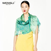 万事利WENSLI桑蚕丝丝巾真丝大方巾围巾披肩复古印花夜光凤鸟
