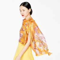 万事利WENSLI真丝丝巾长巾围巾披肩复古中国风宋庭印象
