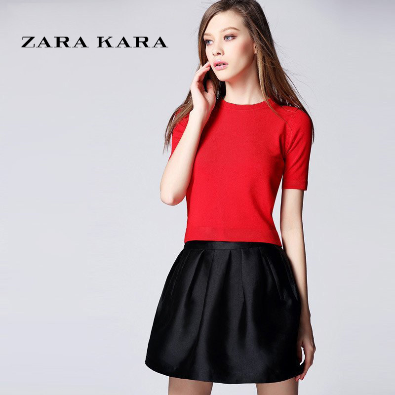 ZARA KARA修身显瘦短袖t恤女装夏季百搭上衣体恤衣服打底衫2018夏装新款