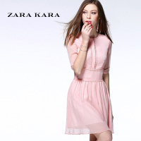 ZARA KARA修身显瘦收腰雪纺连衣裙子气质名媛时尚淑女装2018春夏装新款潮