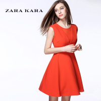 ZARA KARA网纱拼接无袖背心裙子修身显瘦时尚气质连衣裙2018夏装新款女装