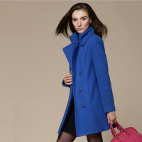 ZARAKARA2018春装新款西装领毛呢大衣女中长款韩版修身呢子外套