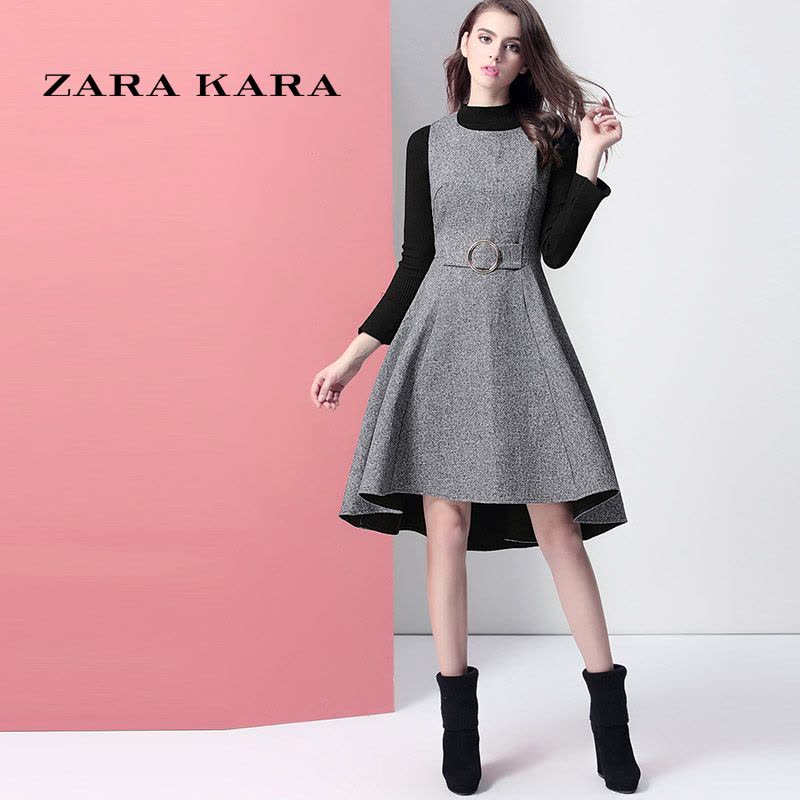 ZARAKARA 复古打底裙连衣裙女装修身显瘦无袖背心裙子冬天秋冬款20...图片