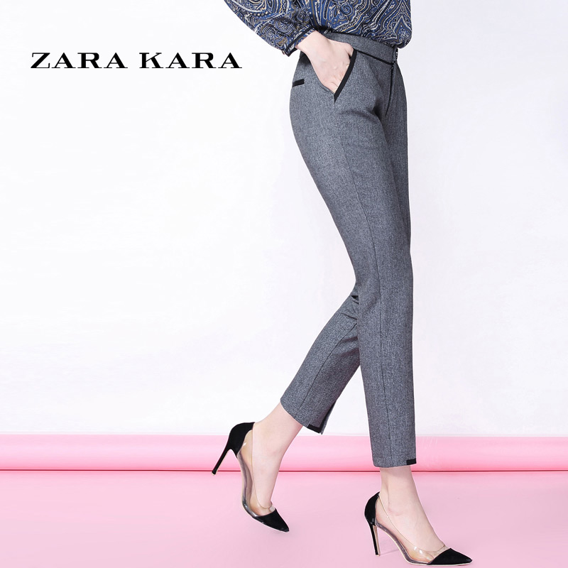 ZARA KARA休闲裤女修身显瘦铅笔裤九分裤子小脚裤西装裤2018早春季新款潮