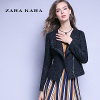 ZARAKARA 小香风气质粗花呢短外套西装领修身显瘦夹克2018春冬新...