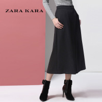 ZARAKARA 黑色高腰阔腿裤女宽松长裤休闲裤时尚九分裤子2018春秋...