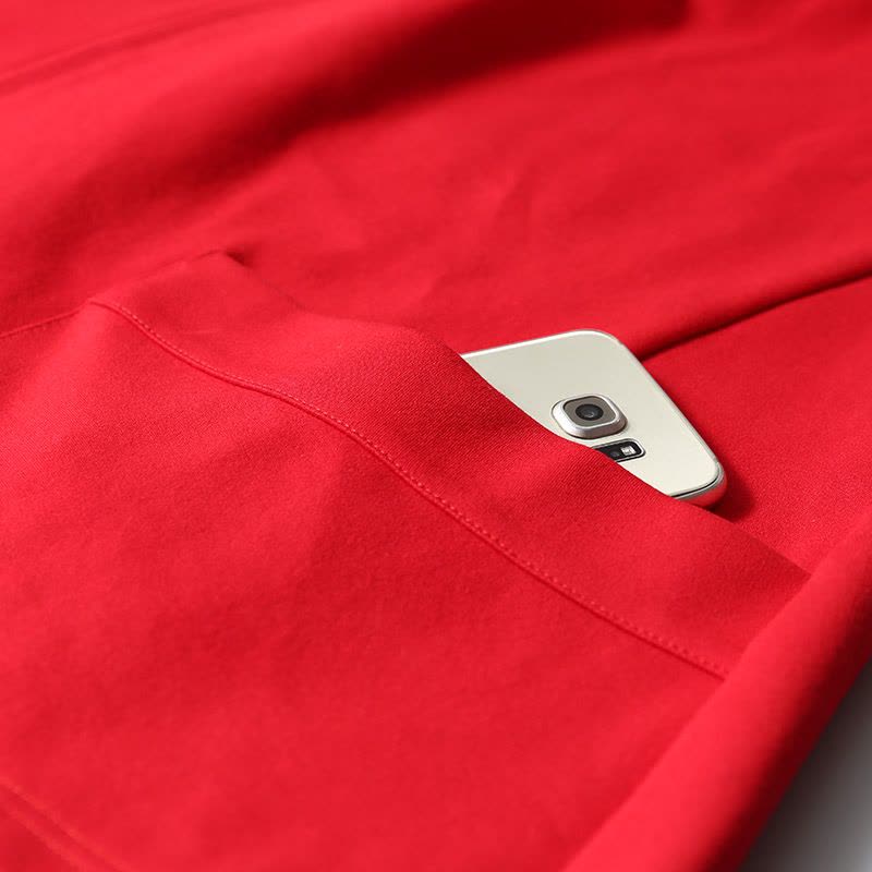 ZARA KARA蕾丝镂空红色连衣裙修身显瘦时尚针织A字型裙子2018春装新款女图片