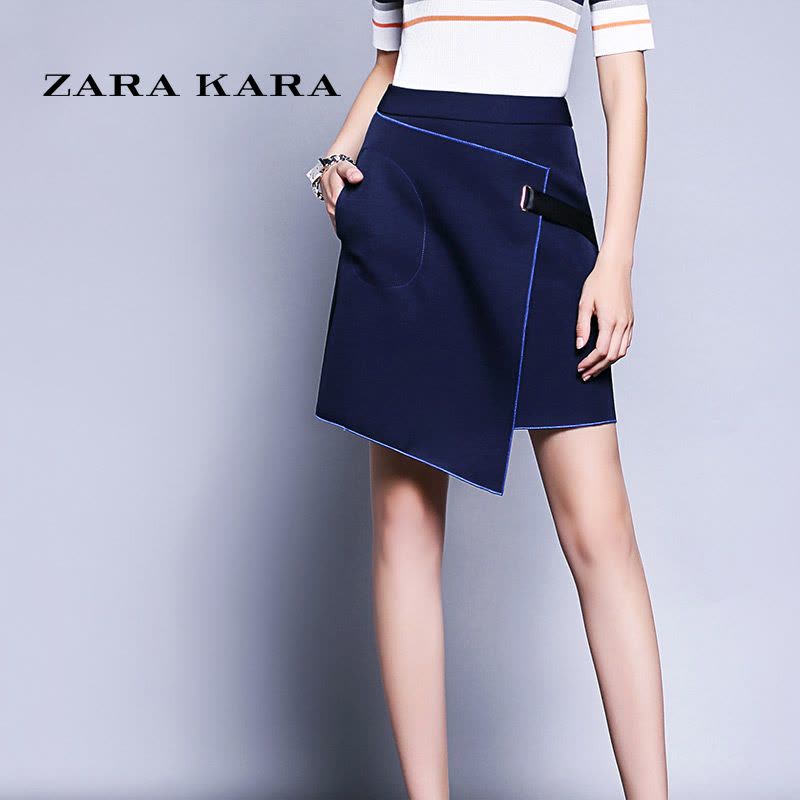 ZARA KARA不规则半身裙子百搭气质A字短裙修身显瘦半裙2018春装新款女装A图片