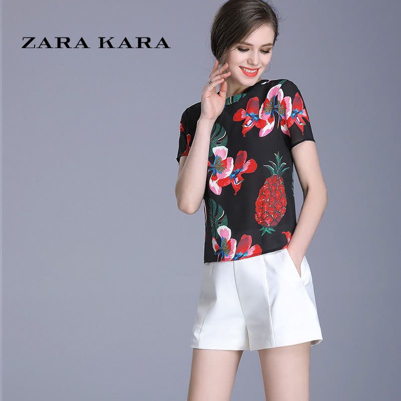 ZARA KARA2018夏新款韩版显瘦高腰百搭短裤女纯色阔腿裤a字裤白色休闲裤图片