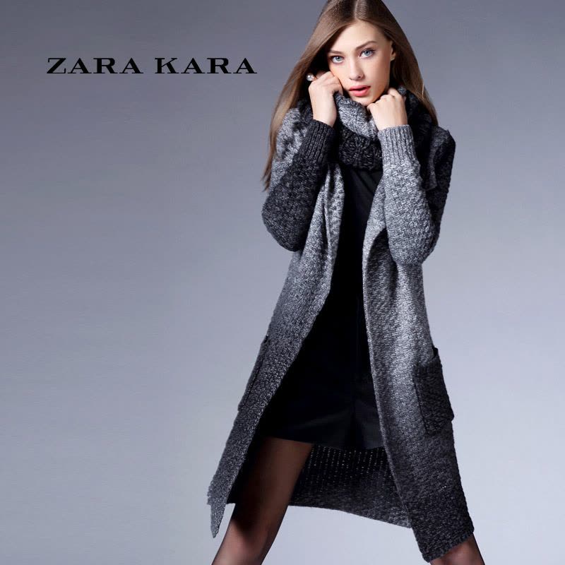 ZARA KARA2018春装新款毛衣外套直筒开衫欧美修身女冬季图片
