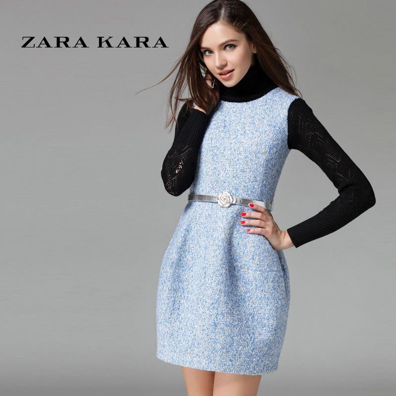 ZARA KARA2018秋冬新款连衣裙显瘦修身连衣裙女装无袖连衣裙图片