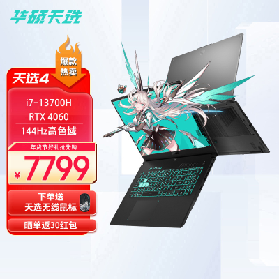 华硕天选4游戏笔记本电脑(i7-13700H/16G/512G SSD/RTX 4060/144Hz)日蚀灰