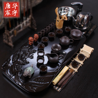 唐宸华宇整块实木茶盘紫砂功夫茶具玲珑冰裂汝窑整套茶具电热炉