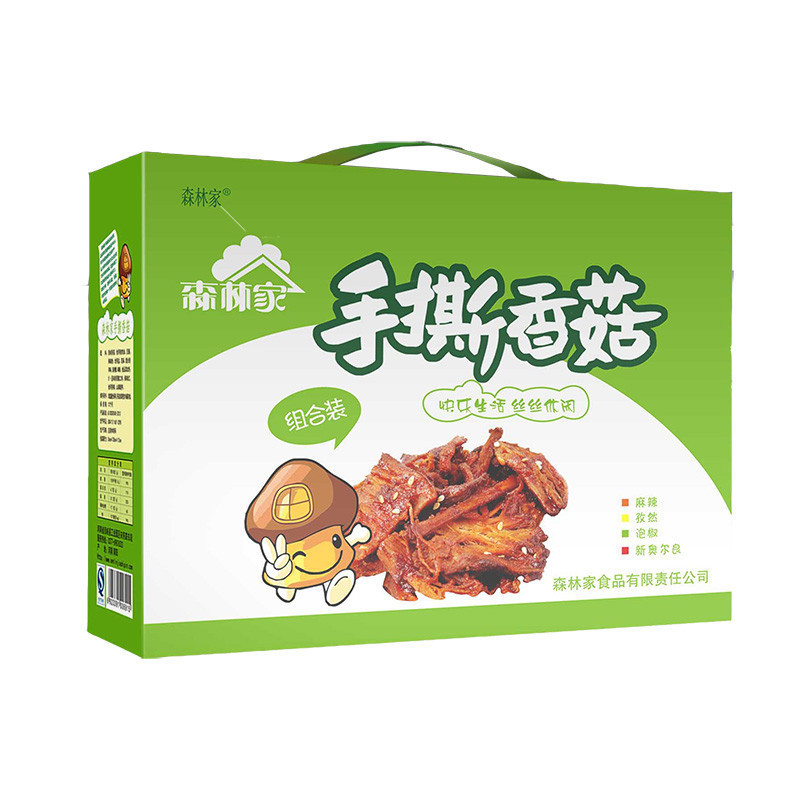 【中华特色】西峡馆 森林家 手撕香菇礼盒16g*10袋*4盒礼品团购麻辣零食大礼包混合装送礼拌饭拌面手撕香菇素肉 华中