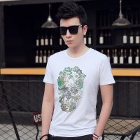 男士短袖t恤夏圆领修身青年休闲打底衫上衣体恤半袖男装韩版上衣