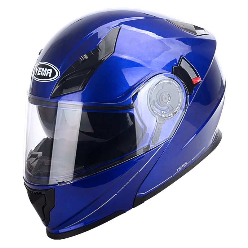 野马yema9927电动摩托车头盔男四季通用个性酷机车安全帽全盔覆式双