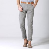 彬时(BINSHI) 2016春季新款 男士韩版修身仿棉麻休闲裤 夏季薄款青年男裤子长裤