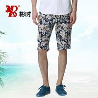 彬时夏季男装短裤 男士薄款五分裤棉麻中裤5分裤子沙滩裤潮款花色