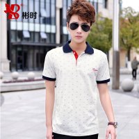 彬时(BINSHI) 男款刺绣波点船锚透气纯棉polo衫 夏季青年帅气休闲短袖t恤翻领