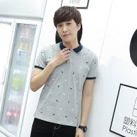 鳄铌特夏装男士短袖t恤翻领男装韩版夏季简约半袖修身POLO衫上衣时尚潮