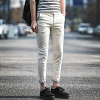 鳄铌特休闲裤男九分裤 夏季男士小脚修身9分裤青年男装韩版潮男裤子