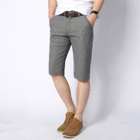 鳄铌特休闲裤 2016夏装新款 男士纯色直筒纯棉五分裤中裤韩版直筒潮男装