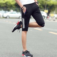 鳄铌特 2016夏装新款 男士纯色修身棉五分裤中裤韩版束脚潮男装五分裤