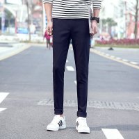 鳄铌特夏季休闲裤男弹力春装小脚完美修身显高商务简约长裤潮