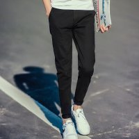 鳄铌特夏季修身男士小脚修身休闲裤显瘦长裤男韩版潮流男