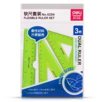 得力 deli 6204 软尺套装 学生直尺三角尺 尺子