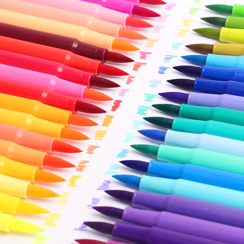 得力deli彩笔软头笔48色水彩笔套装儿童