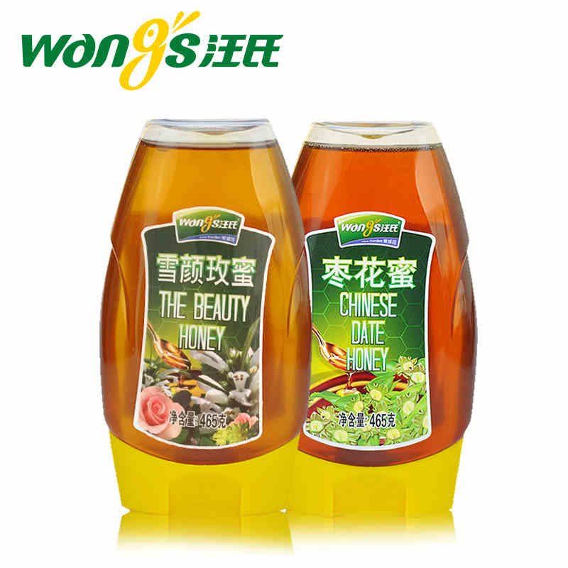 汪氏蜂蜜 [枣花蜜/雪颜玫蜜] 2瓶套装蜂蜜图片