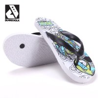 DUNKLVOLK DUNKELVOLK/达克沃 潮牌手绘涂鸦骷髅图腾图案人字拖男夹趾凉拖鞋