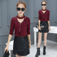 春装打底衫长袖圆领t恤女性感打底衣体桖2017韩版修身显瘦上衣