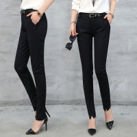 2017裤子女春装新款潮韩版显瘦黑色休闲裤百搭小脚裤铅笔裤子潮流