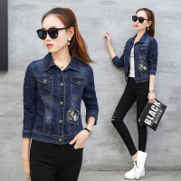 依梅儿2017春装新款牛仔短外套女 百搭长袖百搭显瘦磨毛牛仔夹克